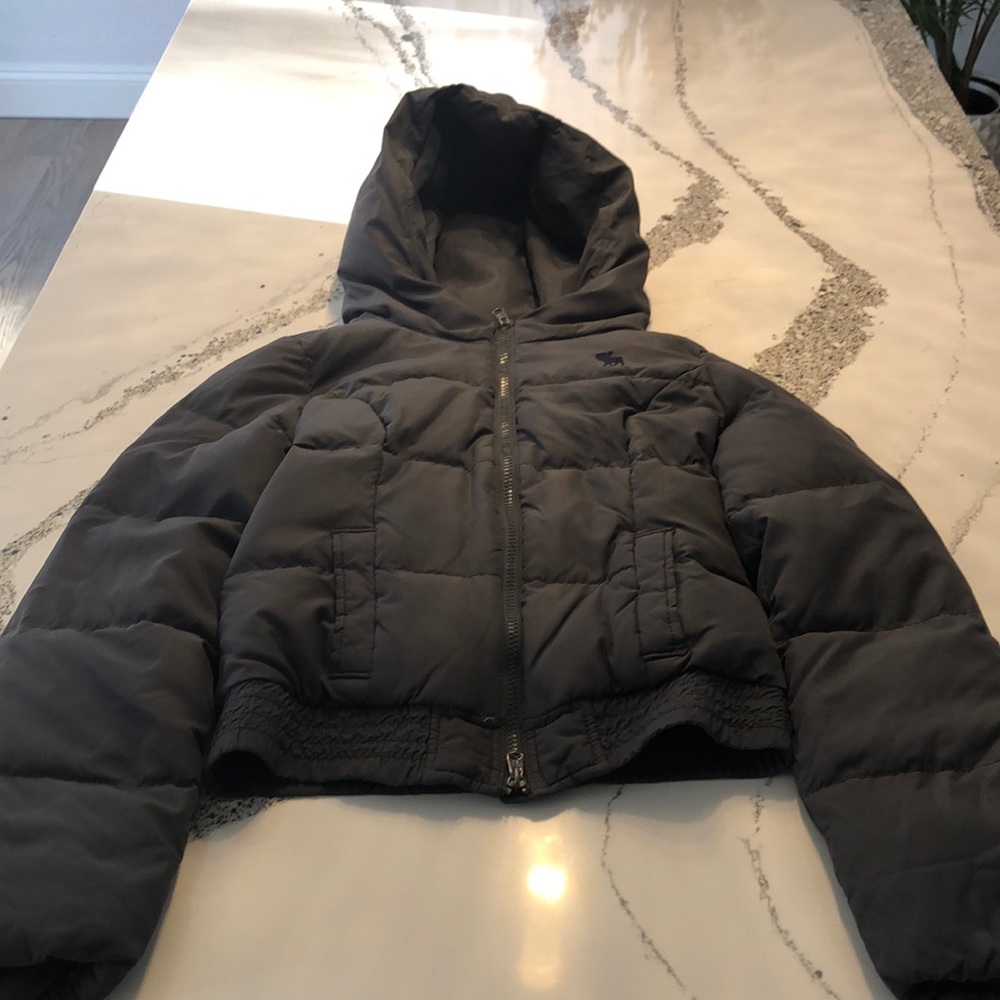 Abercrombie kids winter jacket for girls size XL gray color